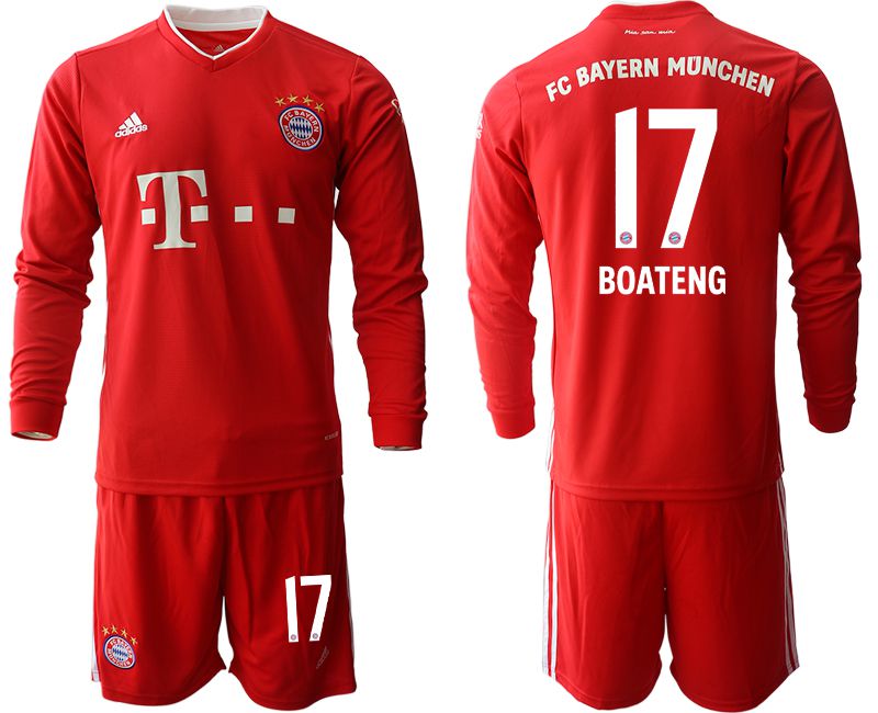 Men 2020-2021 club Bayern Munich home long sleeves #17 red Soccer Jerseys->bayern munich jersey->Soccer Club Jersey